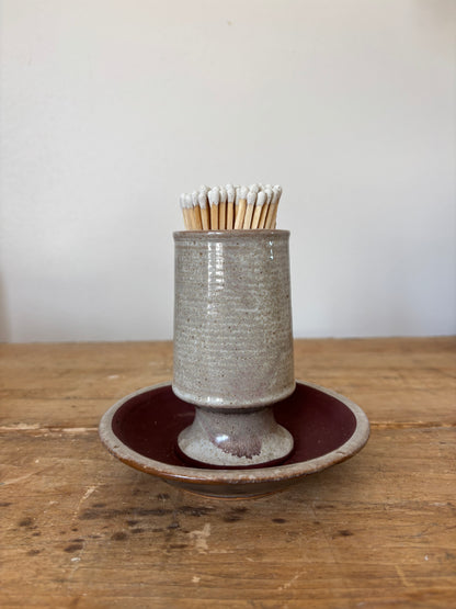 STONEWARE MATCH HOLDER